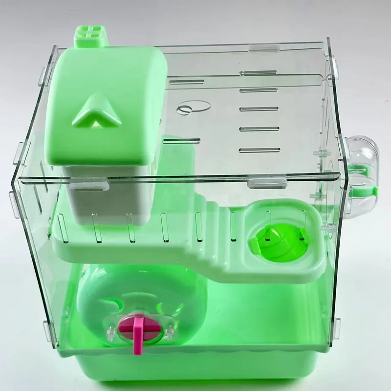 USMILE Hot Selling Multi Colors Fully Enclosed Transparent 2 Layer Large Capacity Sustainable Acrylic Small Animals Hamster Cage