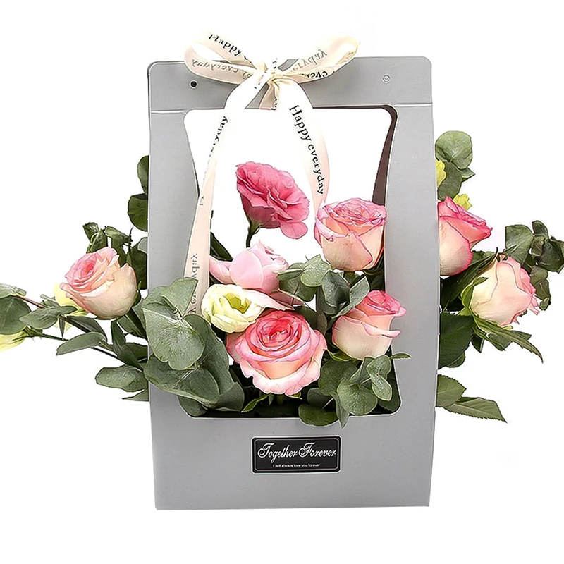 Hot Sale Portable Foldable Portable Flower Box Kraft Paper Packaging