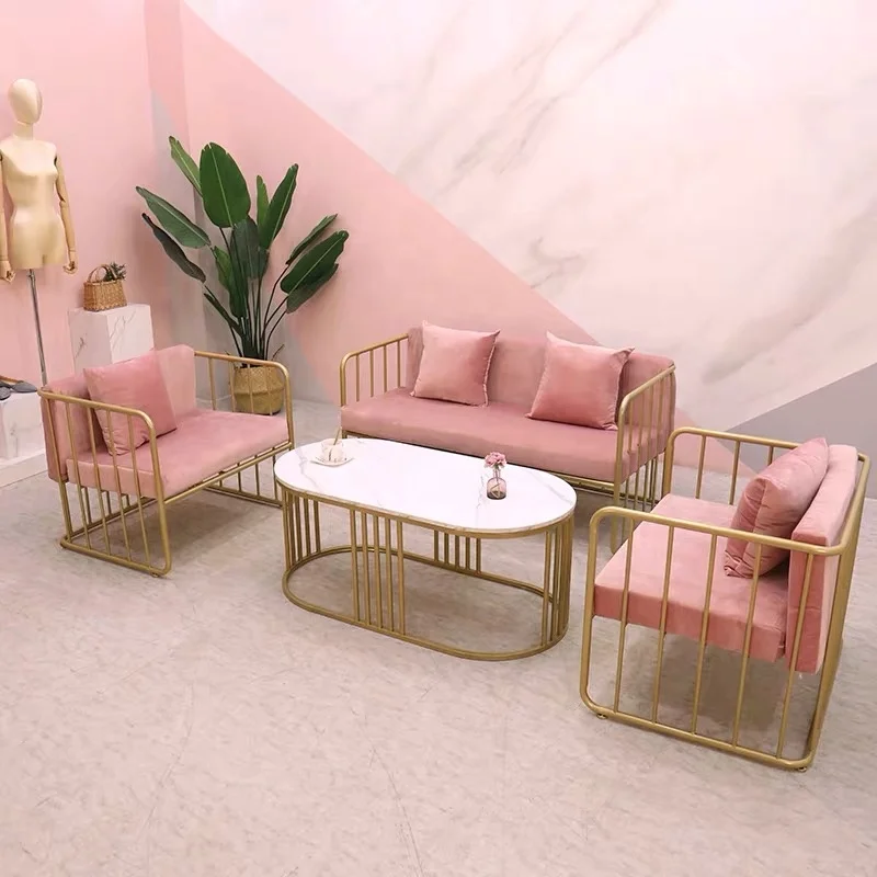 Hair salon furniture waiting chairs barber shop living room Sofa