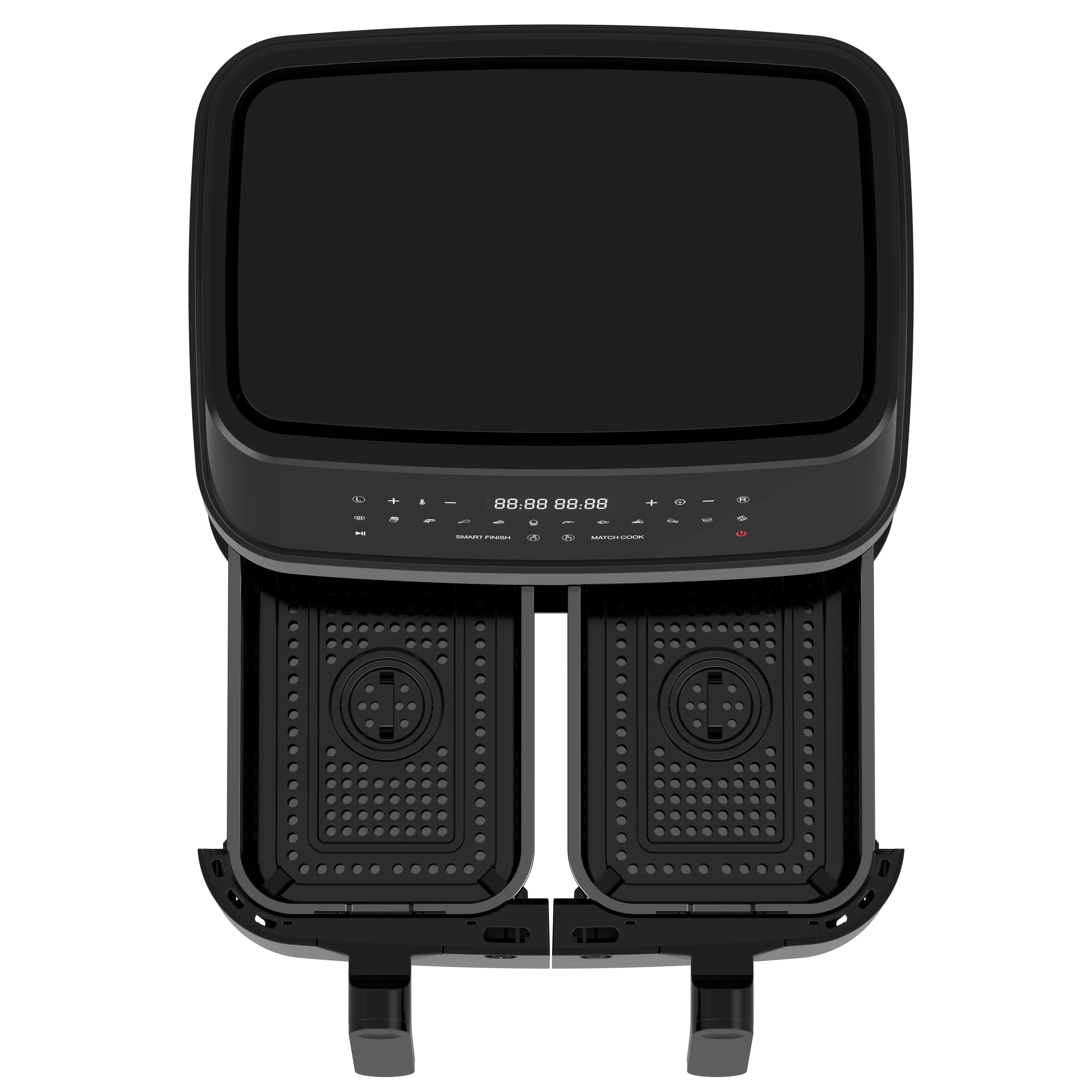 Manufacture 10L 2400W Healthy Cooking  Touch Screen Digital Double Dual Basket Air Fryer