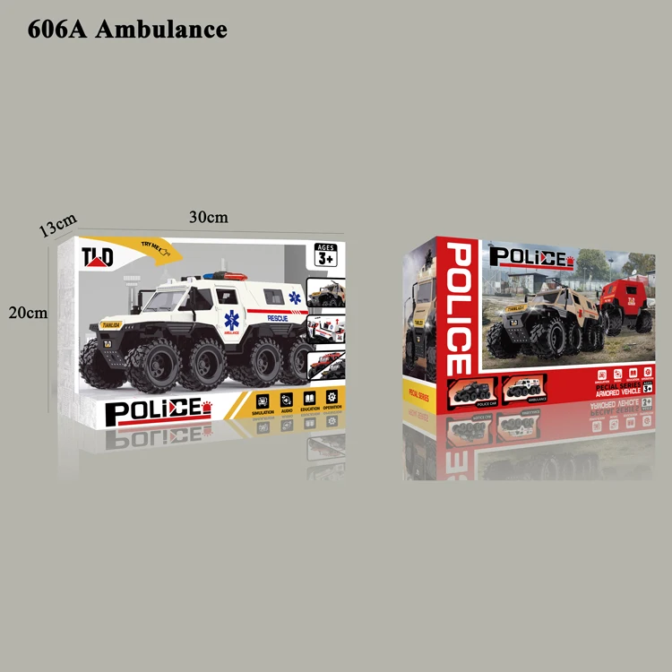 Unisex Plastic Construction Military Vehicles Models SWAT Police Car Fire Trucks Armored Truck DIY Building Blocks Play Set Kids