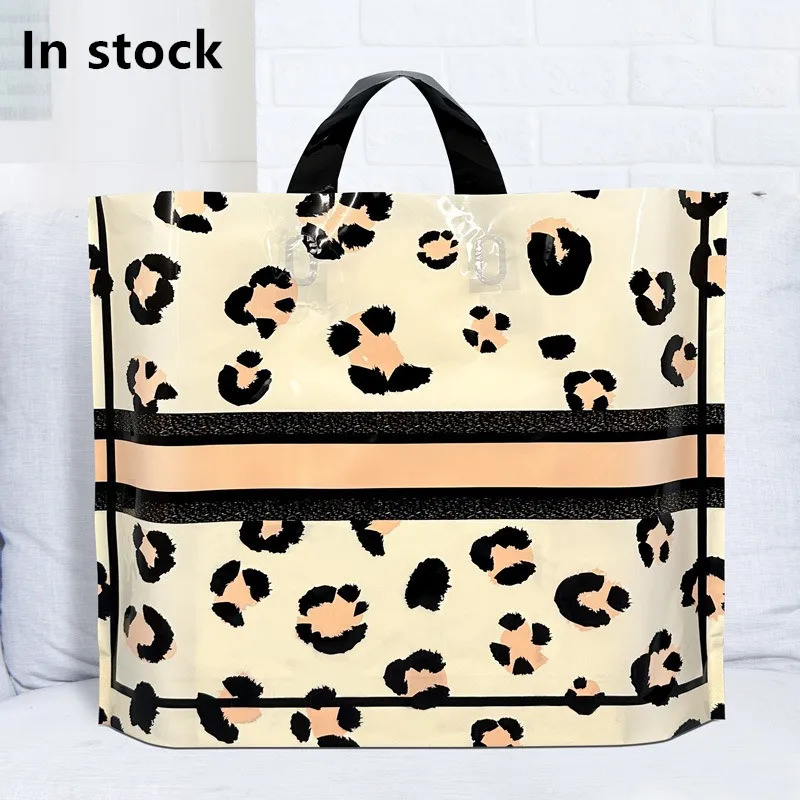 High-end Plastic Tote Artistic Gift Bag Square Bottom Plastic Boutique Shopping Bag  Canvas Folding Shopping Bag Factory OEM