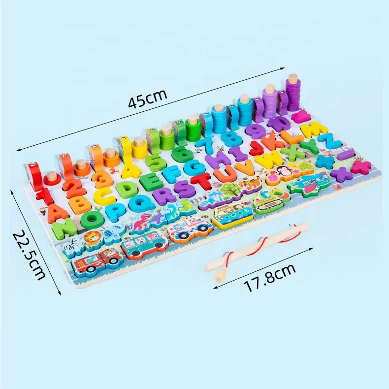 7 in 1 Multi-function Fishing Game Board Transportation Matching Cognition Educational Toy