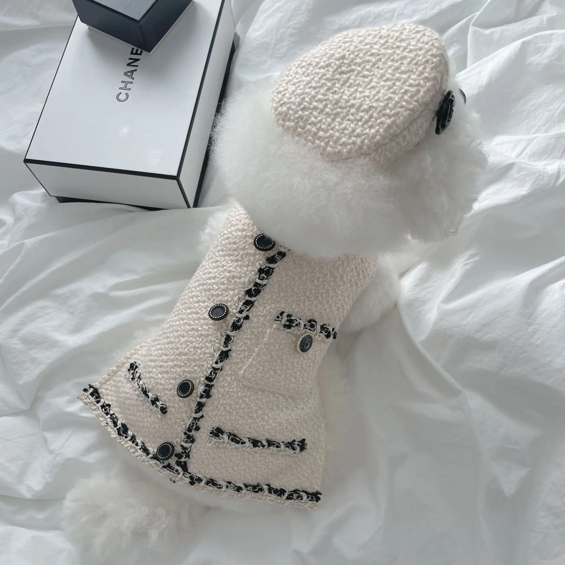 Luxury Designer Style French Bulldog Teddy Schnauzer Puppy Dog Dress Korean Pet Clothes Sexy Lady Dog Fancy Dress