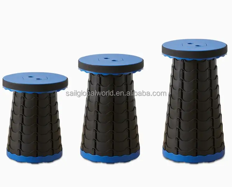 YH Portable Plastic Telescopic Stool Foldable Retractable Stool  Shrinkable Camping Fishing Garden Collapsible Folding Stool