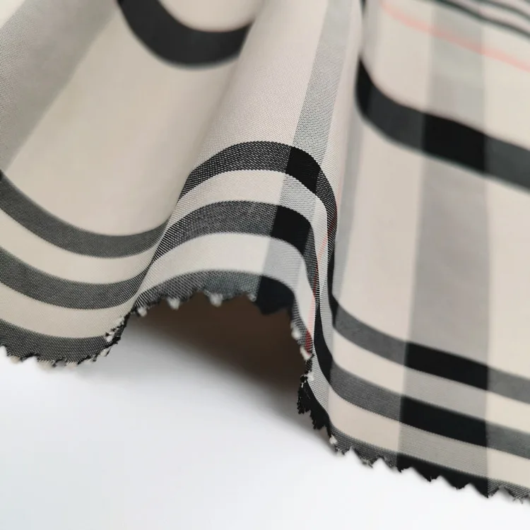 
100% polyester outdoor waterproof check pattern polyester clothes fabric 