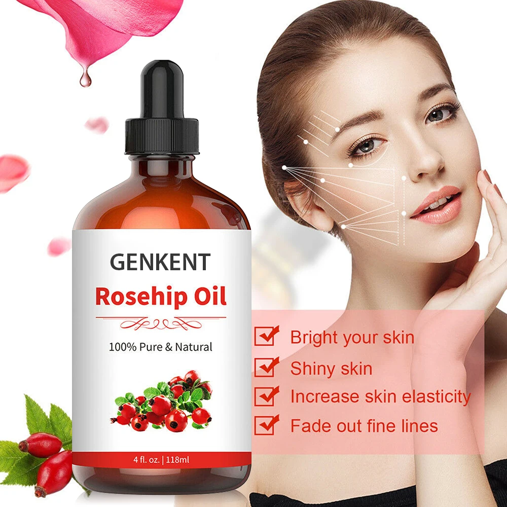 Private label 100% Pure Cold Pressed Unrefined Reduce Acne Scars Rosehip Seed Oil Pure Essential Oil