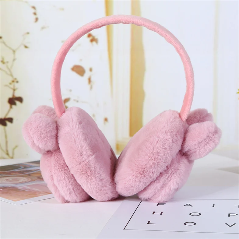New Animals Earmuffs For Children In 2021 Winter Fade Rabbit Ear Muffs Cute Plush Warm Ear Bags Kids Earmuffs