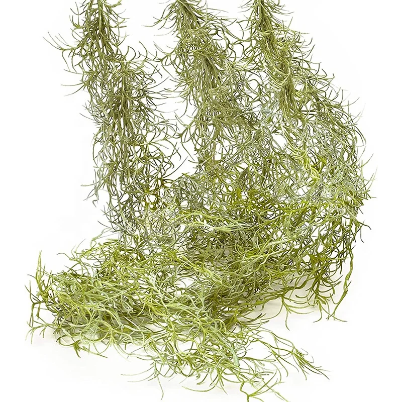 Faux Greenery Moss for Potted Plants - Realistic Spanish Moss - Hanging Plants Artificial Decor Moss