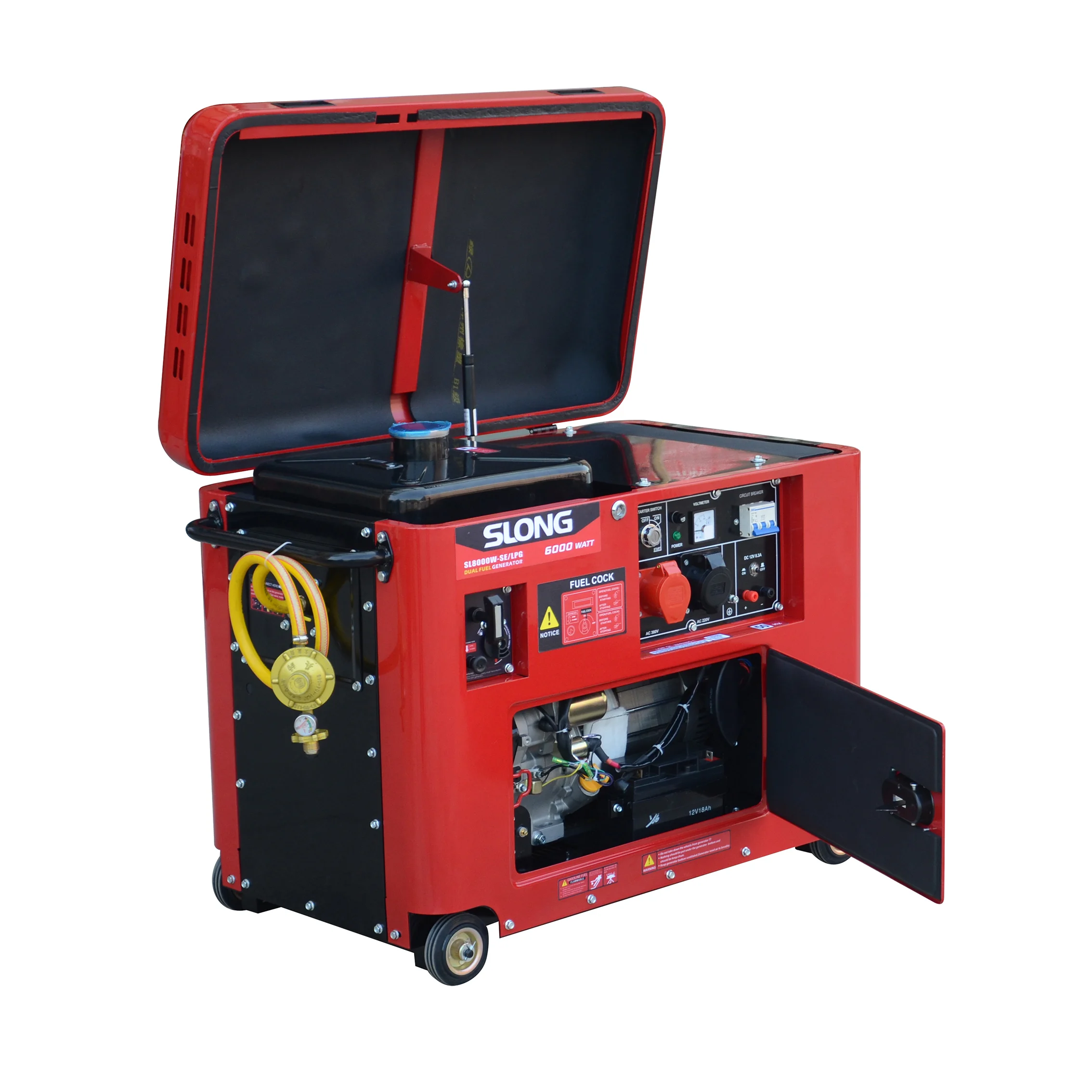 Silent 5/6/7/8 kW natural gas powered generators