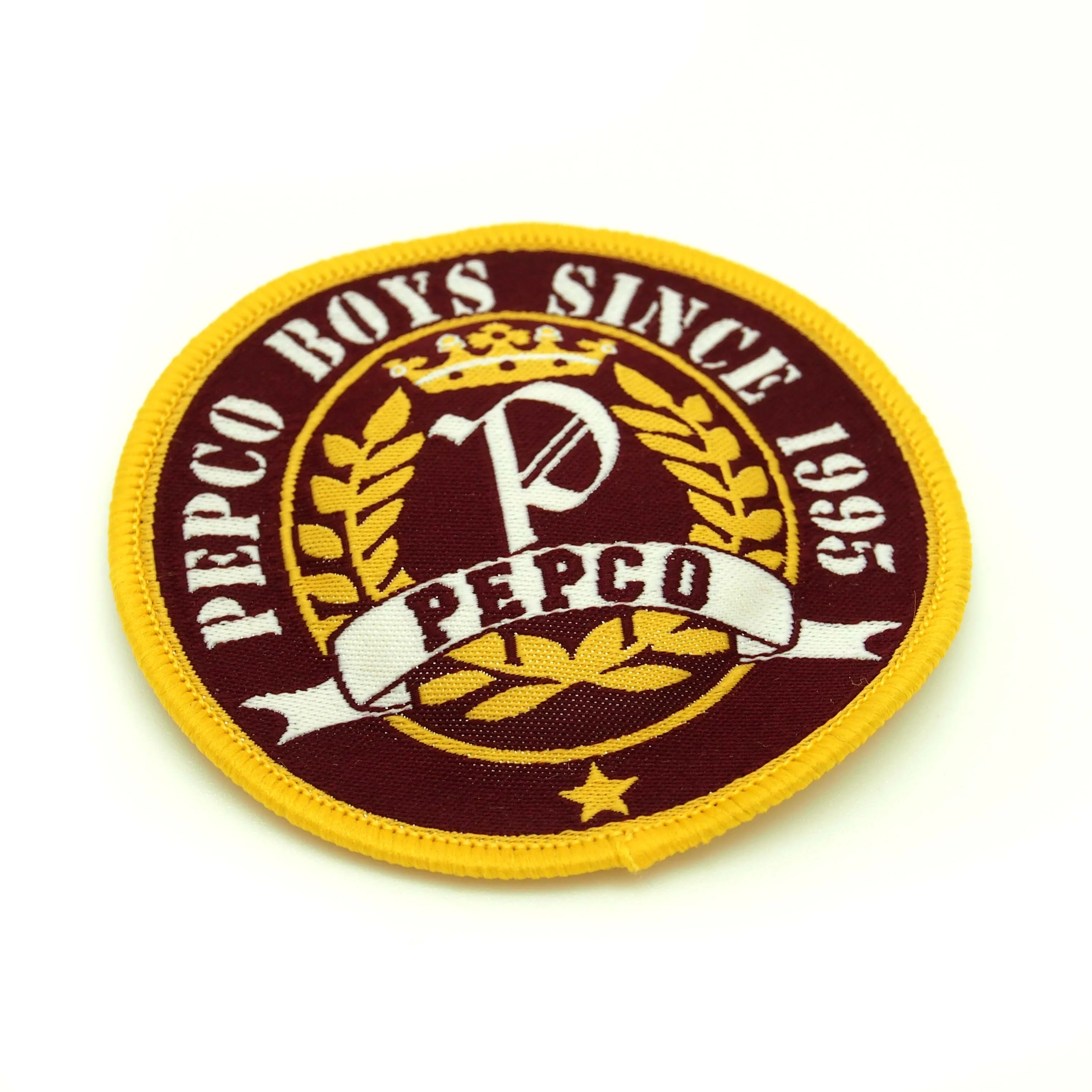 loveey Beauty collections Woven Tags With Filled Cotton Custom Brand Logo Embossed Garment Woven Fabric Label