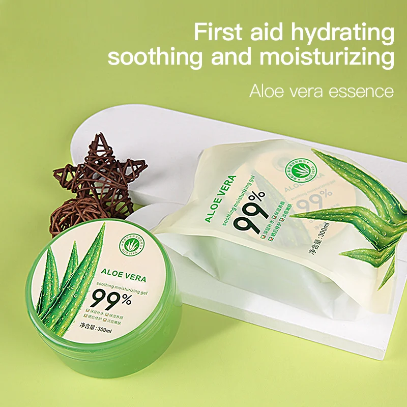 100% Pure Natural Gel Aloe Vera Organic Moisturizing Repairing Sunscreen Soothing After Sun Aloe Vera Gel For Face