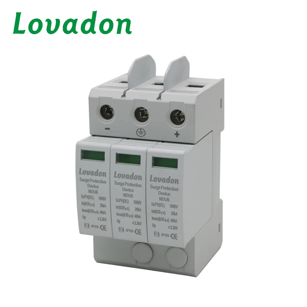 Lightning Protection Device Power Supply Class Solar PV 1000V 40kA Low Voltage DC SPD Surge Protector