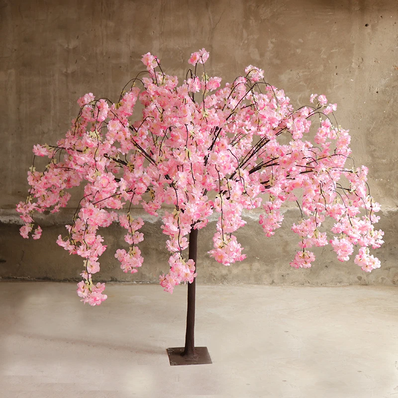 1.2 m drooping  artificial white cherry blossom tree for wedding  table centerpiece