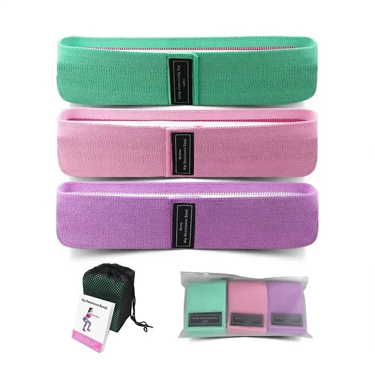 Heavy Duty Exercise Power Cotton Fabric Pull Up Assist Long Hip Bands Long Custom Resistance Band