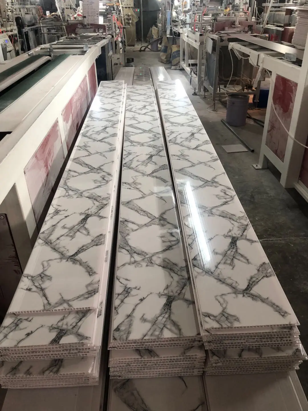 Wholesale PVC Ceiling Panel hot Stamping PVC panel faux marble design for shower room