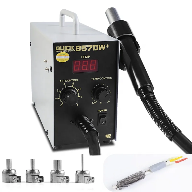  Оригинальная быстрая паяльная станция 857DW 706 Вт TR1300A с горячим воздухом SMD пистолет для