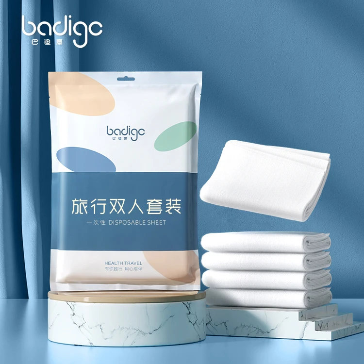 Factory custom bulk disposable bed sheets travel sheets for hotel use once alone waterproof clean disposable travel bedding
