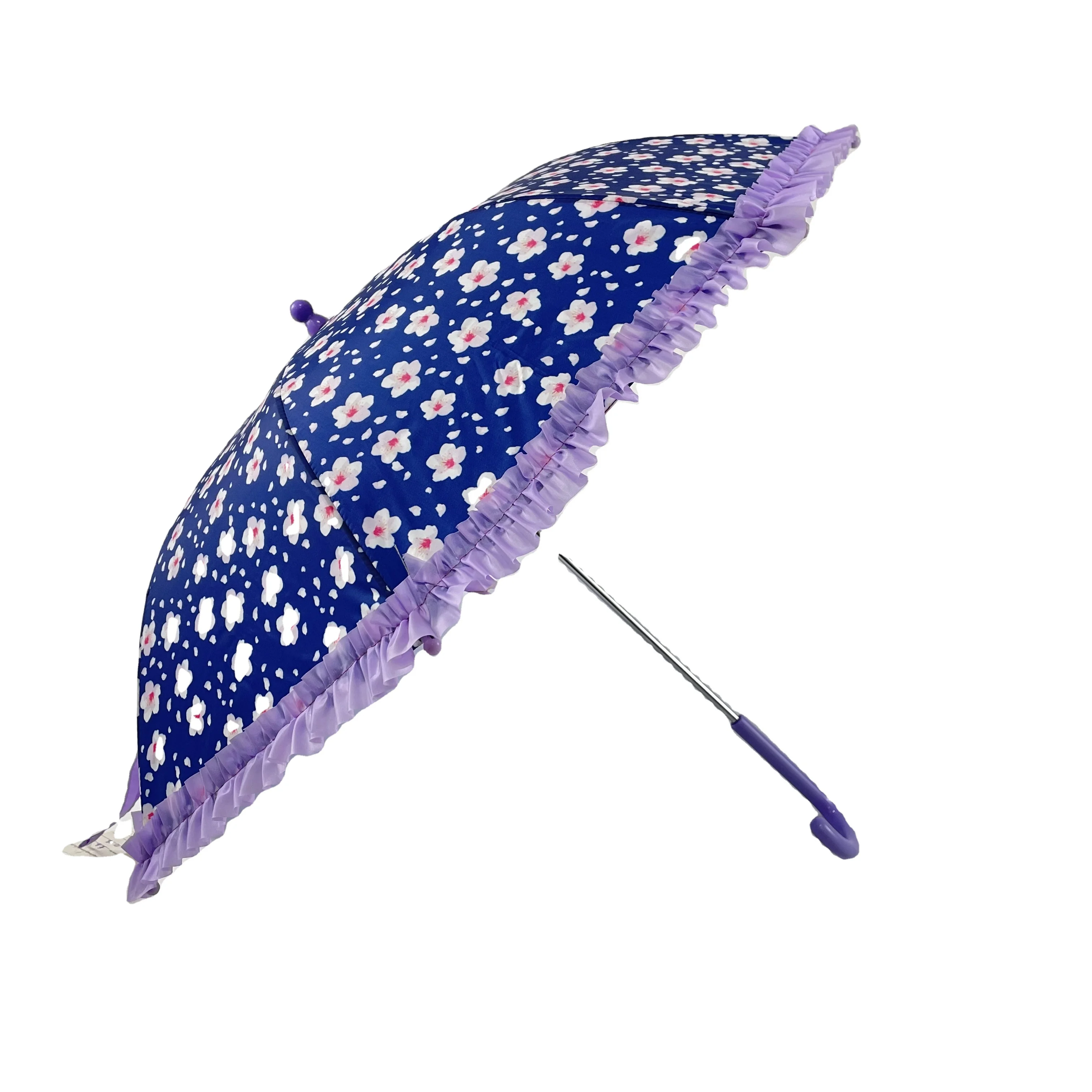 
best-selling chiledren umbrella flowers pattern with lacework umbrella parasol for kids umbrella small 