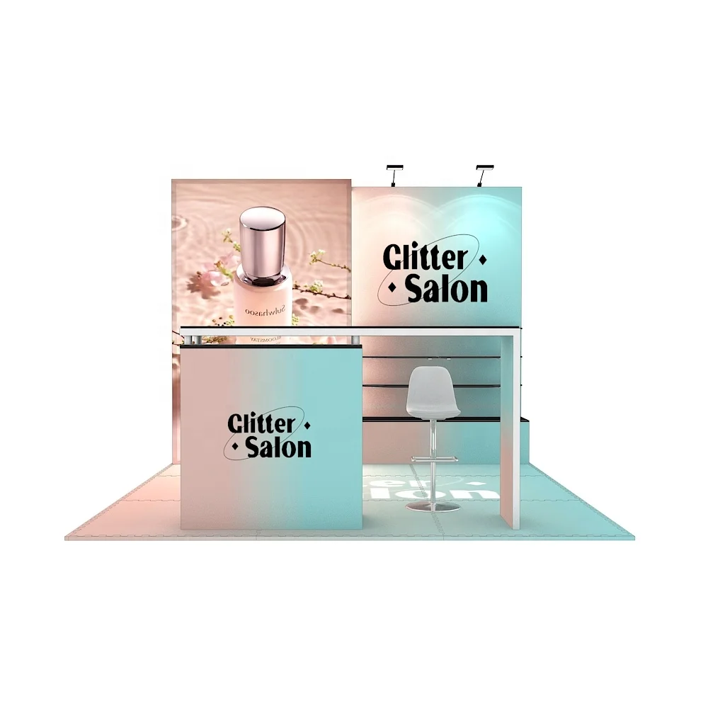 Fashion Customization Shelf Exhibition Stand Aluminum SEG 10x10ft Portable Advertising Light Box LED Trade Show Booth Design