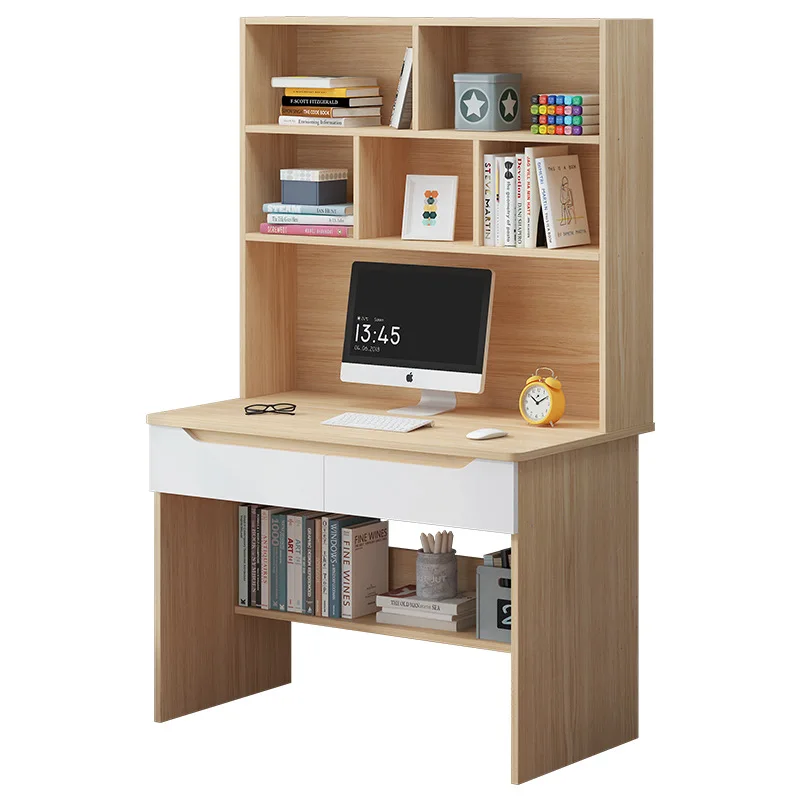 Office/study/bedroom/studio rental small computer desk simple  student whiting bookshelf File cabinet integrated table