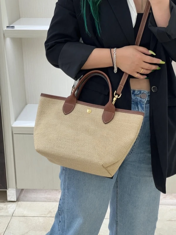 Large Capacity Straw Bag Women Portable Beach Bag Single Shoulder Crossbody Bag