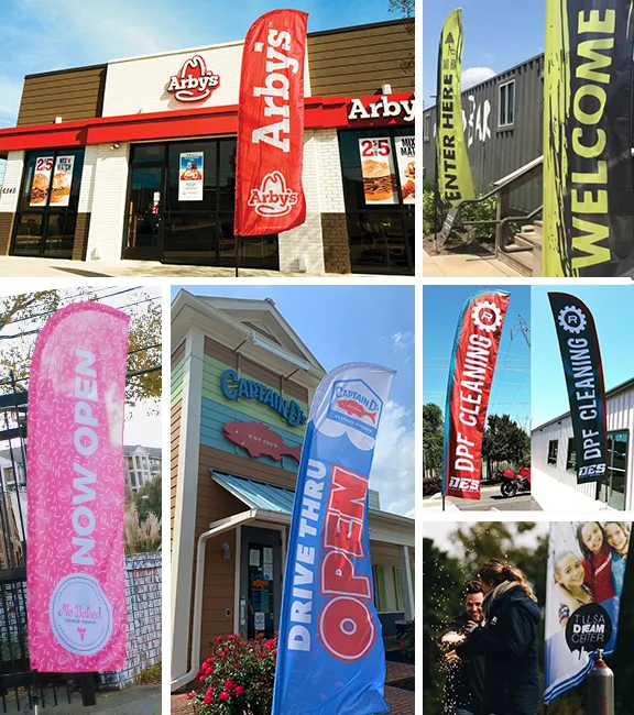 Hot Sale Large Feather Flags Grab Attention with Oversized Advertising Flying Wind Polyester Beach Feather Flags Banners
