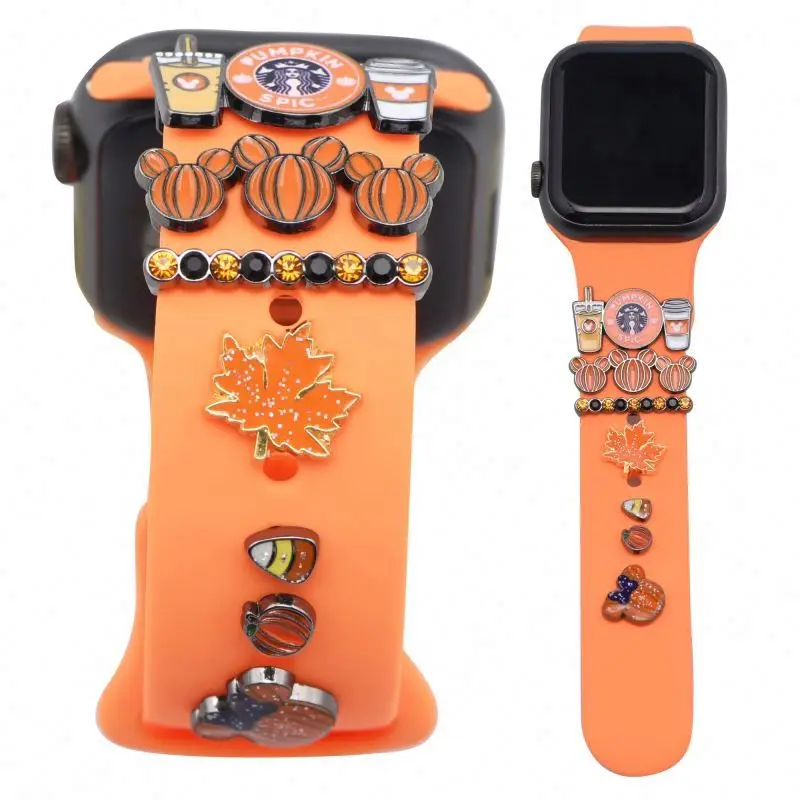2025 Hot Sale Metal Diamond Ornament Decorative Charms Ring Loops Nails For Watch Silicone Band