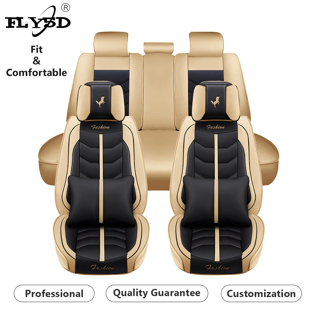  FLY5D Amazon Лидер продаж полный комплект чехлов на автомобильные сиденья искусственная кожа 6D чехлы с подушкой сиденье