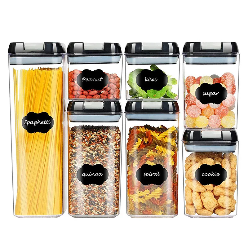 Vtopmart Airtight Food Storage Containers, 7pcs BPA Free Plastic Cereal Containers with Lock Lids for Kitchen Organization