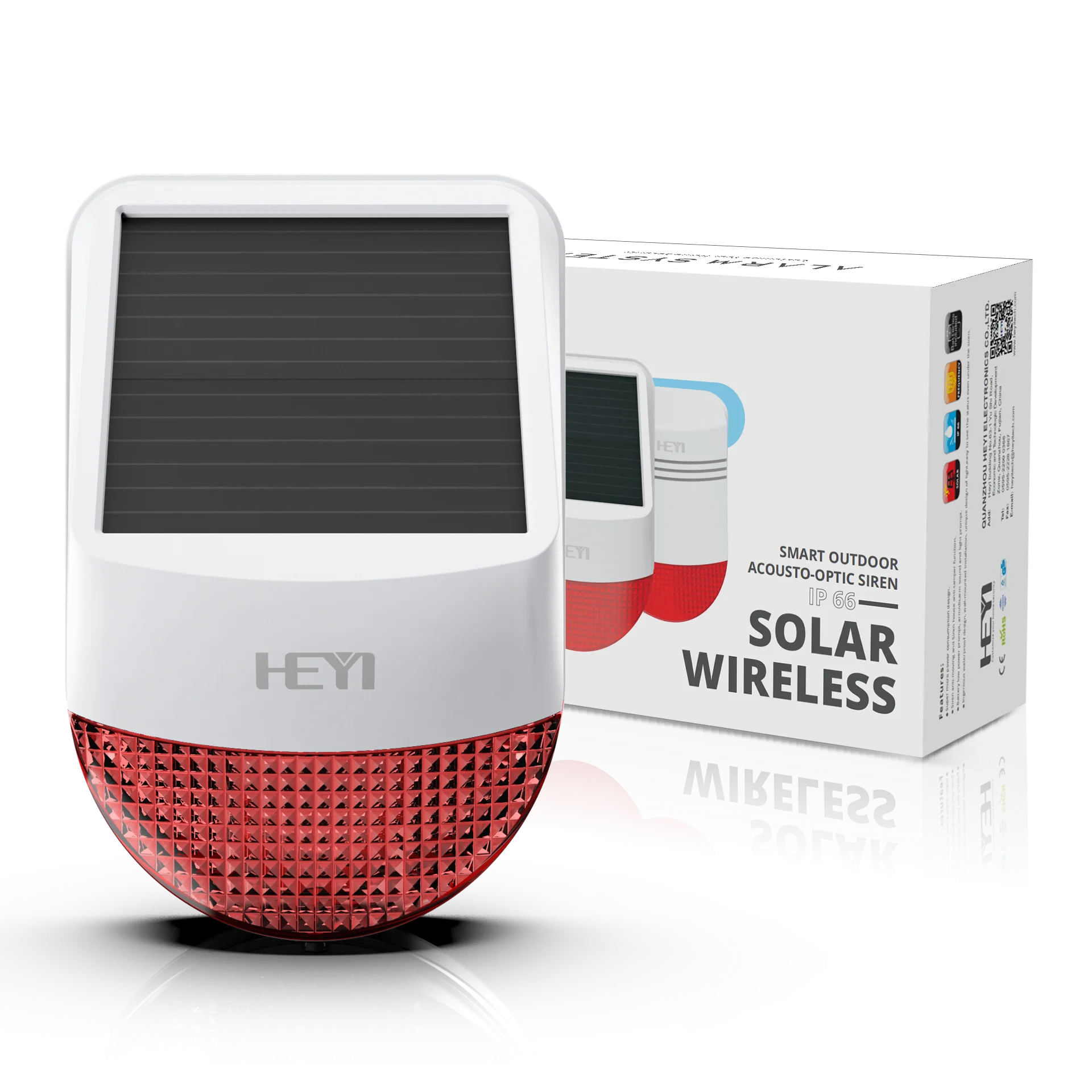 outdoor anti Thief security intruder alarm siren system wireless solar siren for home farm office panic button with strobe light