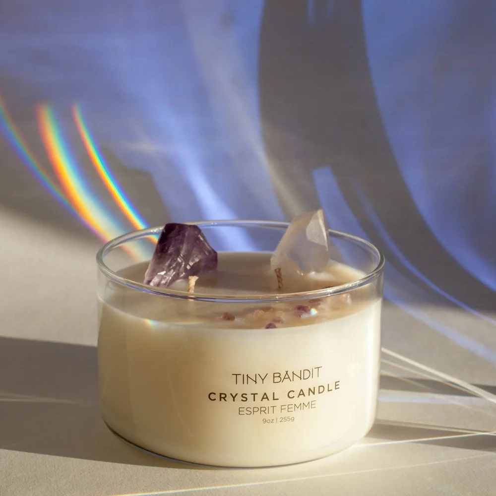 Luxury Scented Candle Quartz Gem Stone Soy Wax Wedding Gift Box Velas Private Label Home Decoration Crystal Candle