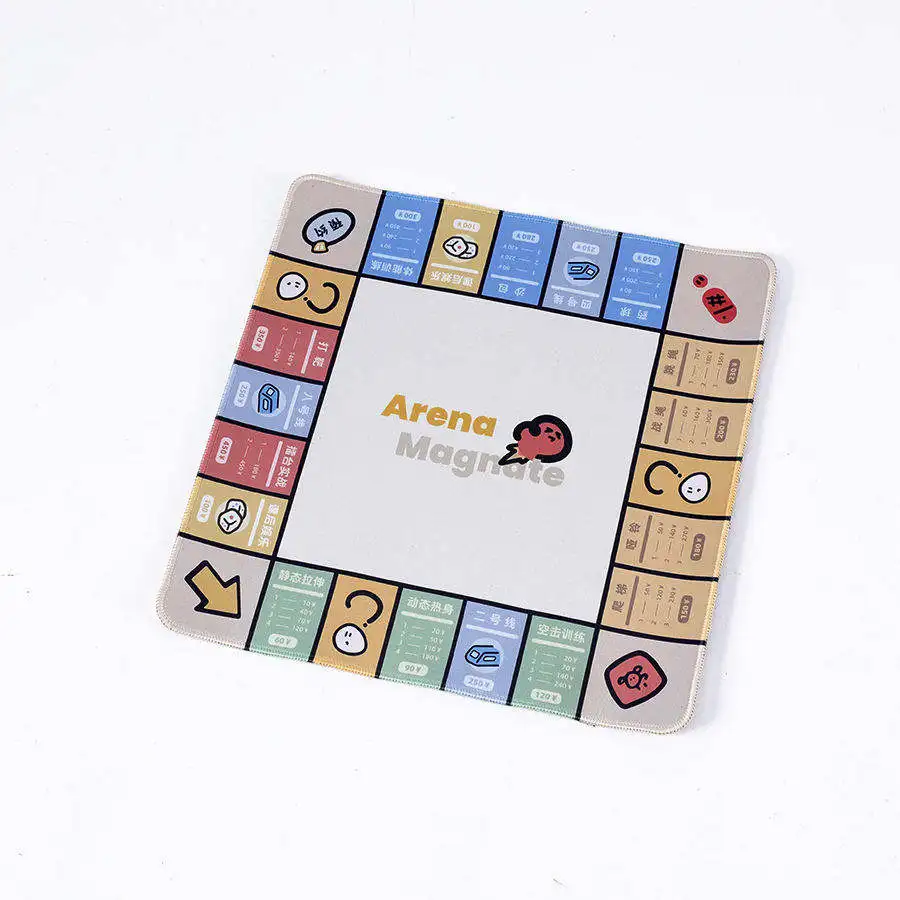 Factory Direct Sale Custom Size Soft rubber White Square game board mat mouse pad For Play Game