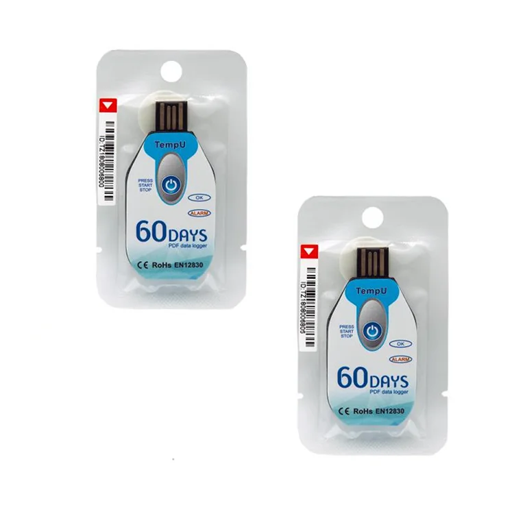 30 days 60 Days 90 days Temp Data Recorder Waterproof USB 2.0 PDF Disposable Temperature Data Logger