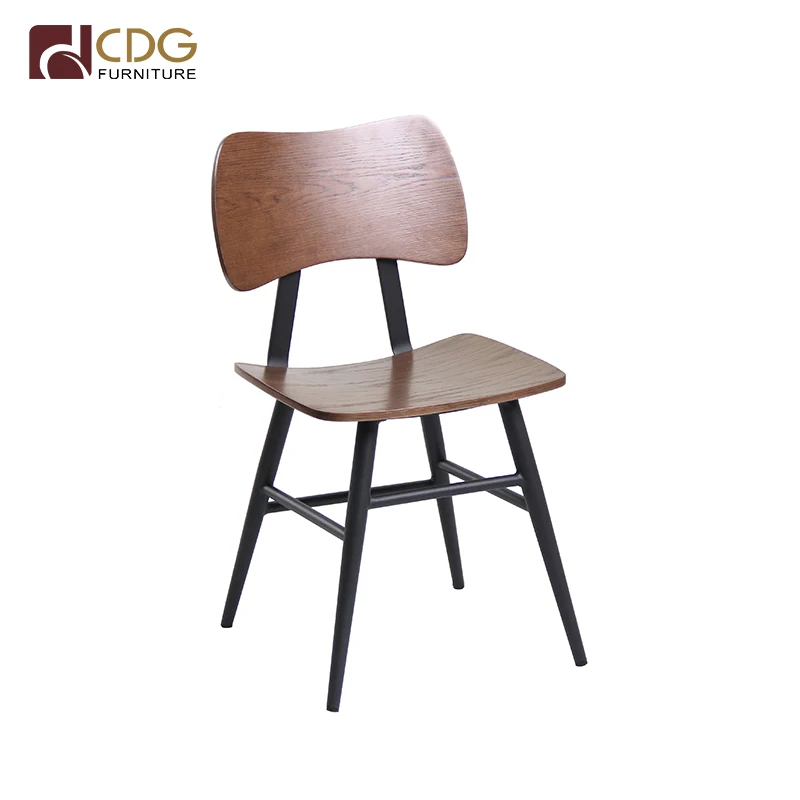 Hot Sale Wooden Furniture Metal Frame Wood Restaurant Dining Chair