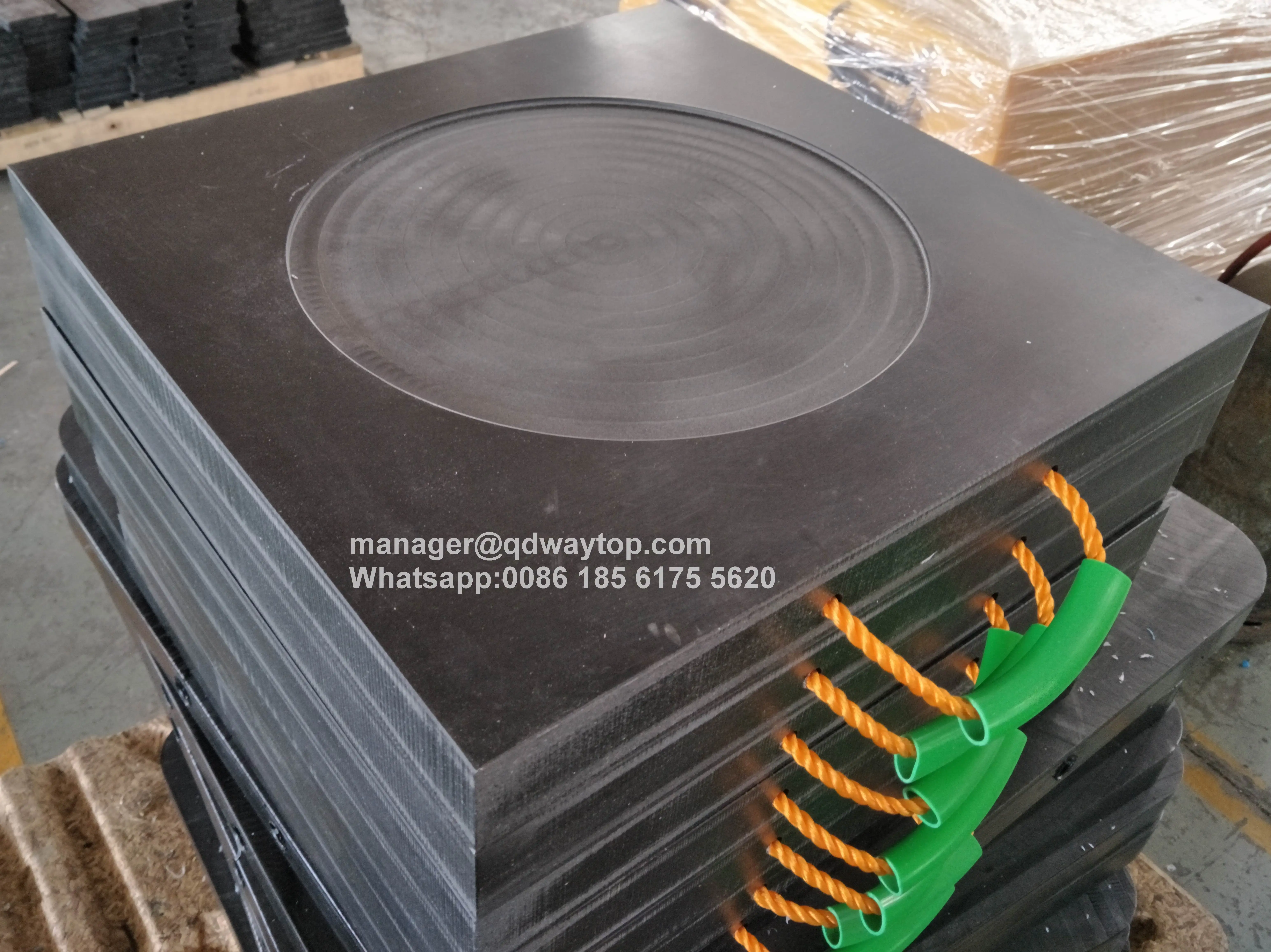 Heavy Duty UHMWPE UPE HDPE multicolor plastic truck mat stabilizer crane leg outrigger pads