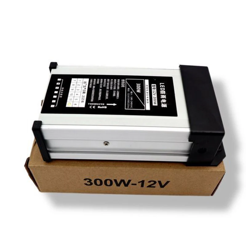 220 В ac dc 12 трансформатор для светодиодных ламп IP65 25A светодиодный водонепроницаемый источник питания 300 Вт наружный в 60 100 200 400