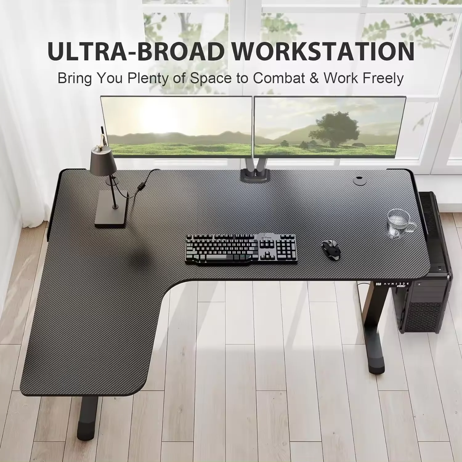 NEW Arrival Sit-Stand Height Adjustable Electric Table Sit Standing Computer Dual Motor Desk