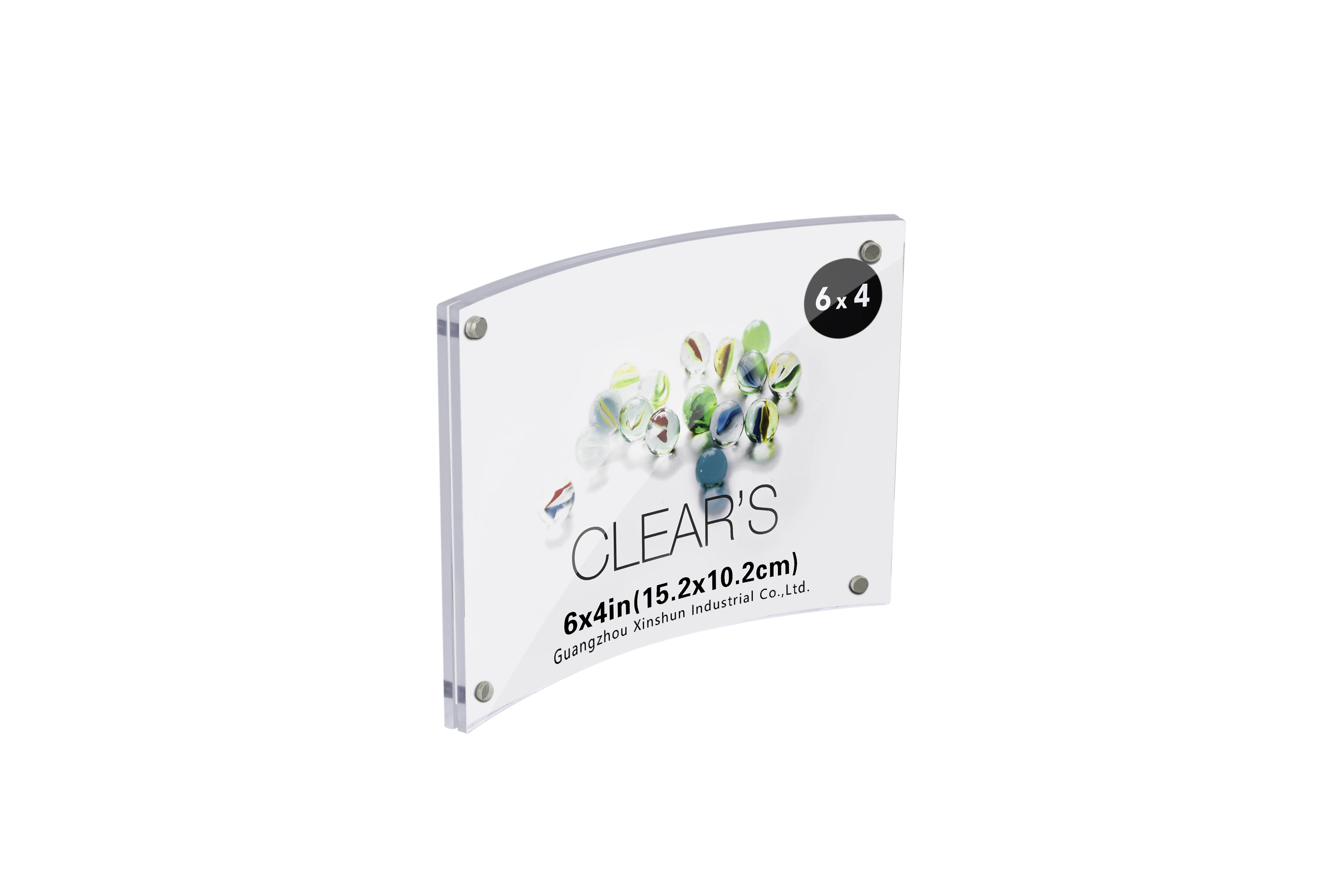 Strong Magnetic  Acrylic Picture Frame ,Curved Shape Luxury Acrylic Magnetic  Photo Frame