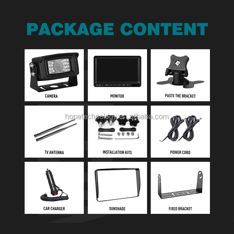 2.4G Digital Wireless Transmitter Receiver Monitor Waterproof Reverse Backup Wireless Camera Monitor