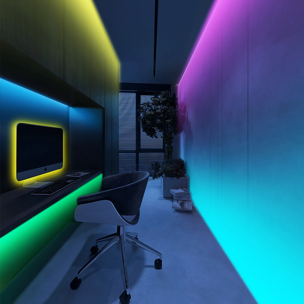 2022 Multi Colored Garden IP65 5050 RGB USB 12 Volts Tuya Flexible Waterproof 5m Bedroom TV 44key Smart Wifi LED Light Strip