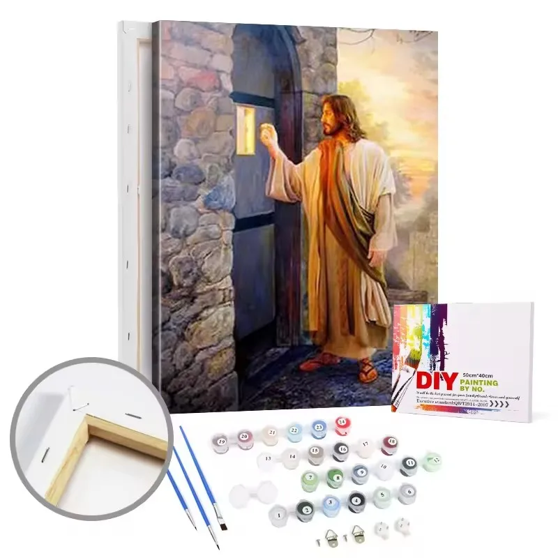 jesus cross  Painting Figure Portrait Paint By Numbers New sell well Custom  wall art Painting By Numbers For Adults