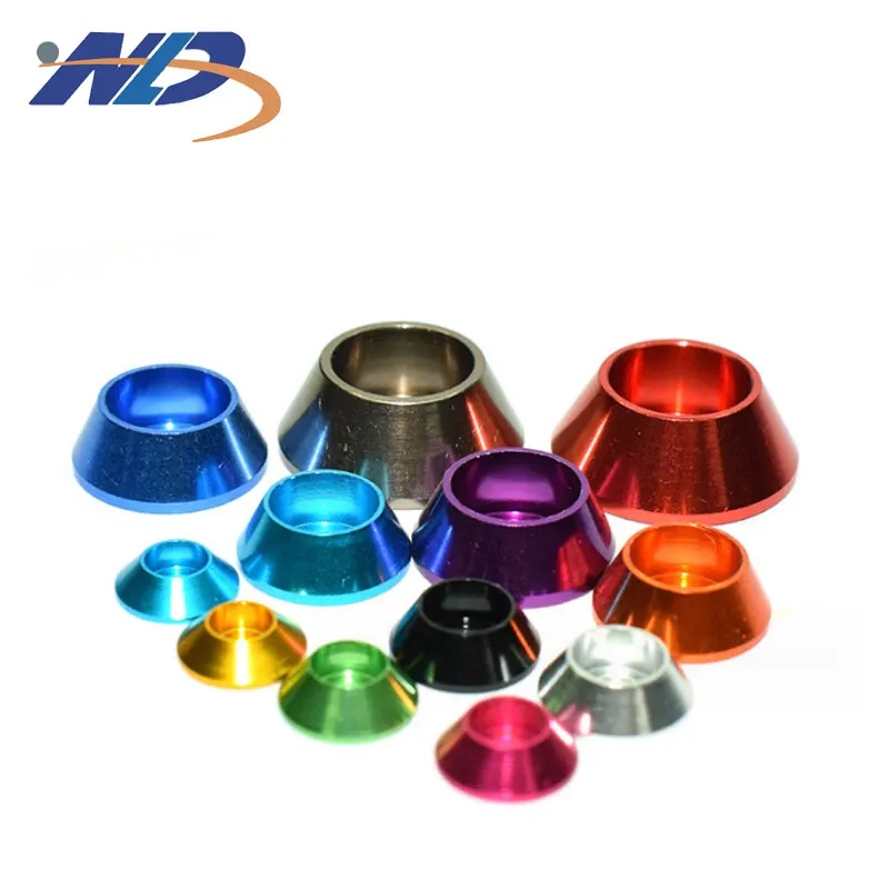 Custom aluminium alloy concave countersunk hole conical M6M8M10M12 bowl fish-eye gasket hollow washer