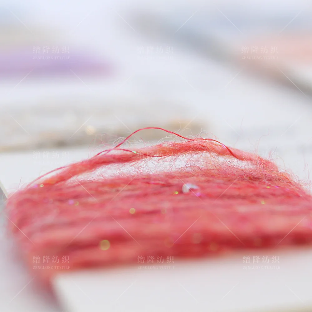 Yarn Craftsman 4.8NM/1 49% acrylic 2% wool 35% nylon 13% gold and silver thread 1% beads blended mohair yarn