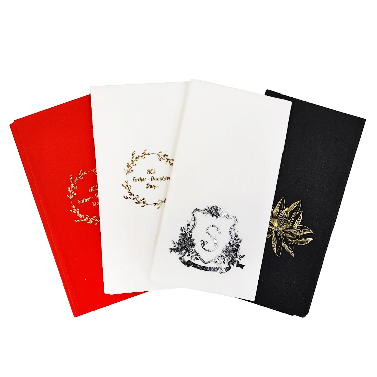 Custom disposable paper napkins tissue paper custom  logo printed paper wedding napkins