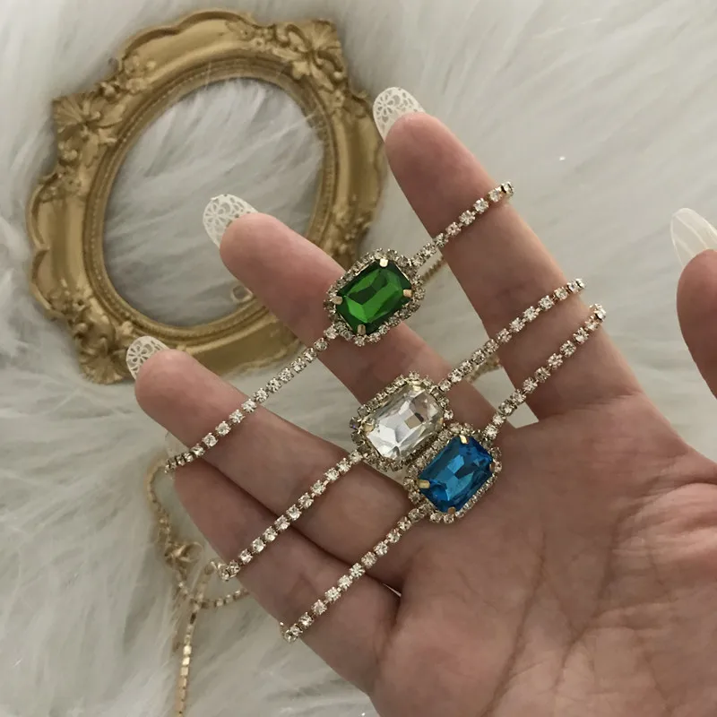 custom pink crown Emerald gemstone tennis chain necklace diamond tennis necklace jwelleries necklace