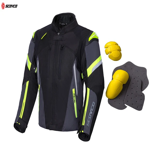 SCOYCO LATEST DESIGNED MOTORCYCLE RACING JACKETS WITH WATERPROOF & BREATHABLE REISSA MEMBRANE AND CE APPROVED PROTECTIONS