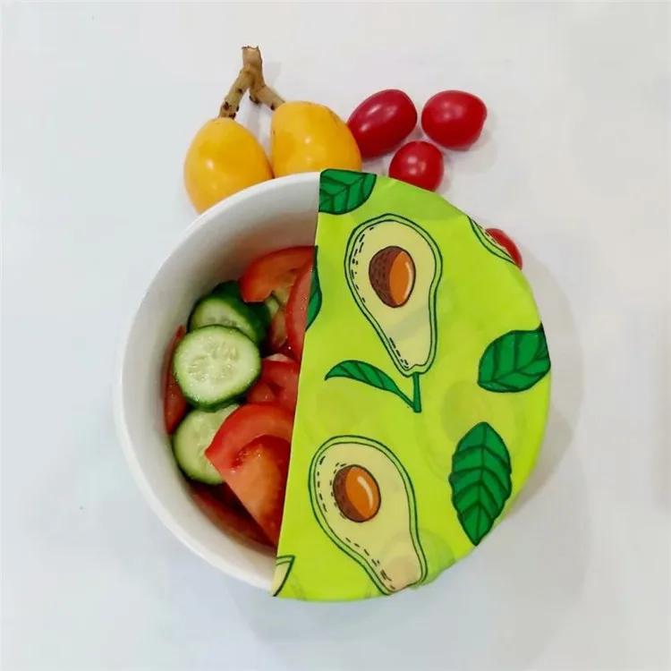  Лучшие продажи устойчивое из экологически чистых продуктов ноль отходов 100% хлопкового текстиля с мультяшным рисунком пчелиного воска пищевая
