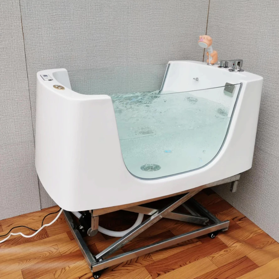 New Design Electric Lifting Pet Grooming Spa Bath Tubs Shower With Ozone Function and air Bubble Bath