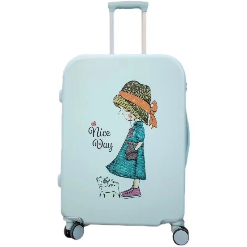 Personalized Fashion Full Printing ABS PC cartoon Travel Suitcase 2 piece Trolley Hard Case Luggage set
